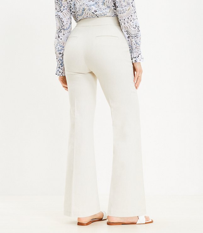 Petite Curvy Flare Pants in Twill