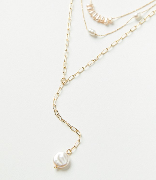 Pearlized Layered Y-Necklace