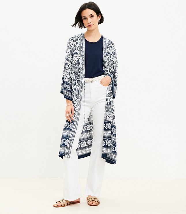 Paisley Gathered Duster Wrap