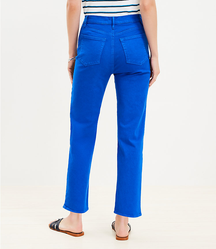 High Rise Straight Jeans in Cobalt Current image number 2