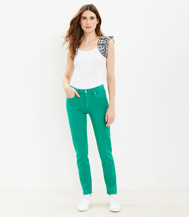Girlfriend Jeans in Cove Green