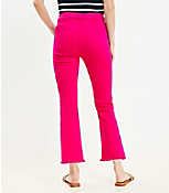 Frayed High Rise Kick Crop Jeans in Radiant Fuchsia carousel Product Image 3