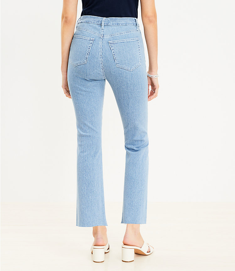 Fresh Cut High Rise Kick Crop Jeans in Navy Pinstripe image number 2