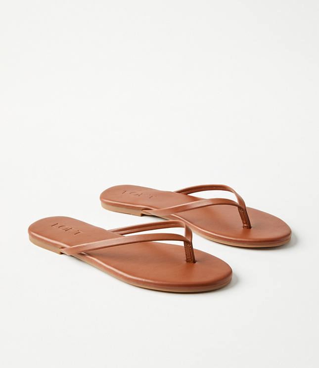 Leather flip flops