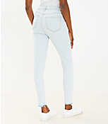 Unpicked Hem High Rise Skinny Jeans in Soft Washed Blue carousel Product Image 3