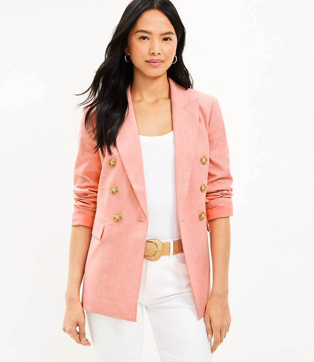 Her lip to Double-breasted Twill Blazer | labiela.com