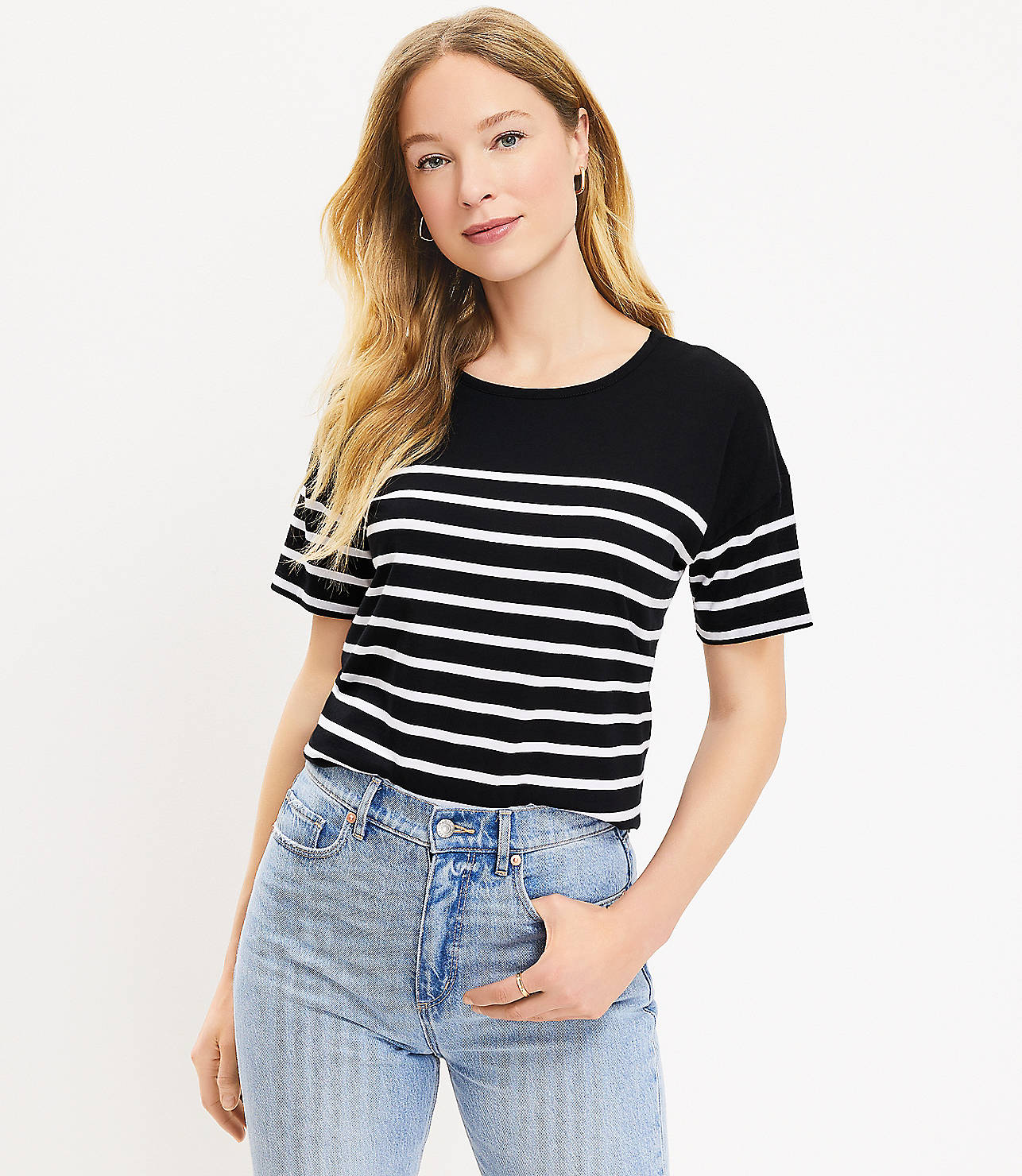 Striped Relaxed Crew Tee