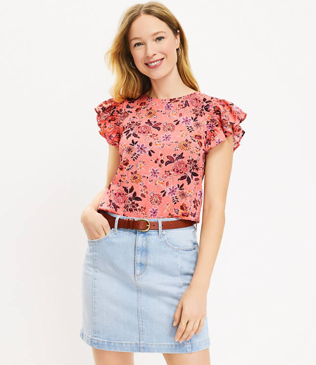 Country Garden Ruffle Sleeve Tee