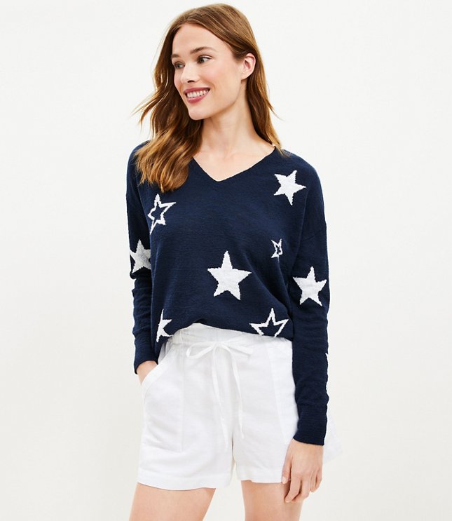 Lou & Grey Star V-Neck Sweater