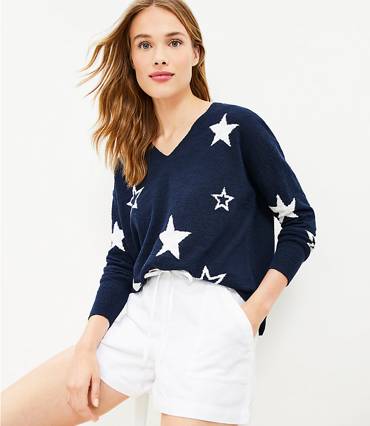 Lou & Grey Star V-Neck Sweater image number 1
