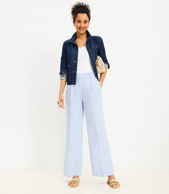 Peyton Trouser Pants in Chambray Linen Blend