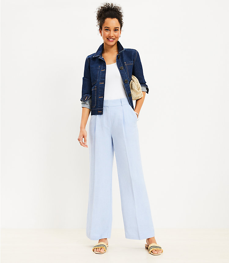 Peyton Trouser Pants in Chambray Linen Blend image number 1