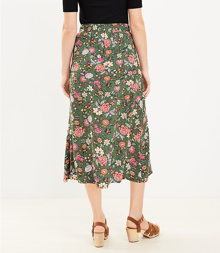 Country Garden Button Pull On Midi Skirt image number 2