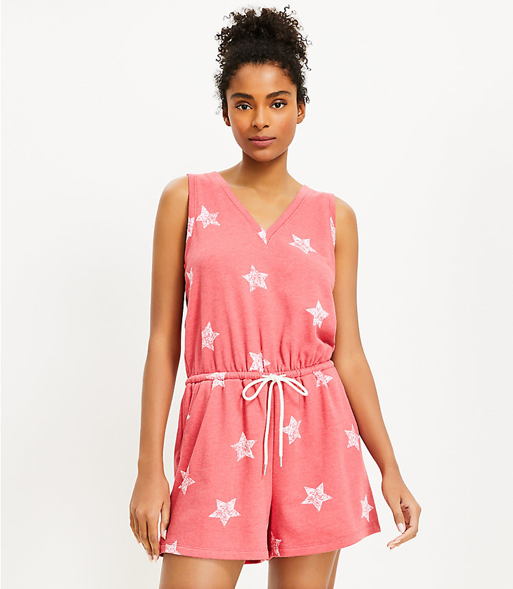 Lou & Grey Star Cozy Cotton Terry V-Neck Romper image number 0