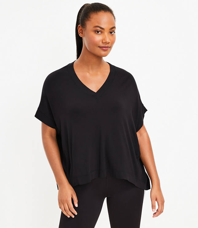 Lou & Grey Signaturesoft Jersey V-Neck Poncho Top