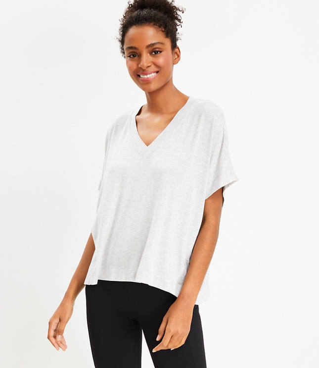 LOFT Lou & Grey Signaturesoft Jersey V-Neck Poncho Top - ShopStyle