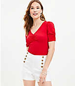 Cinched V-Neck Top carousel Product Image 1