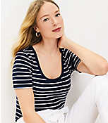 Striped Scoop Neck Perfect Tee carousel Product Image 2