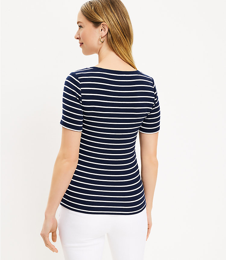 Striped Scoop Neck Perfect Tee image number 2