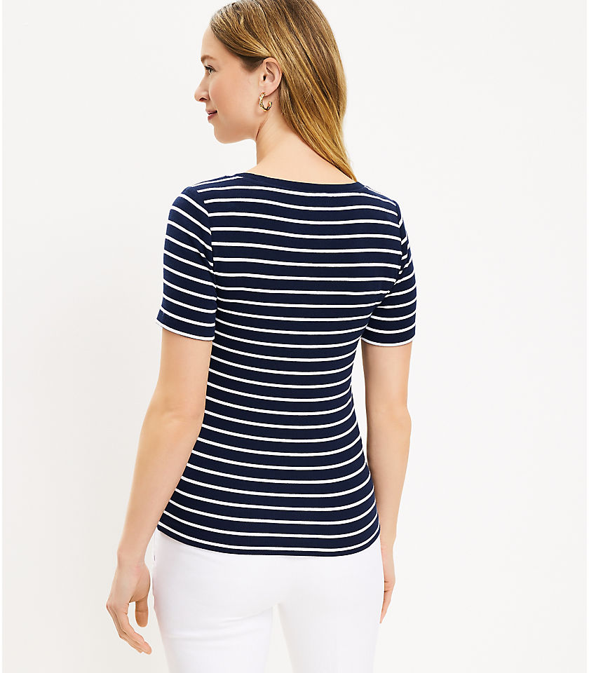 Striped Scoop Neck Perfect Tee