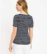 Striped Scoop Neck Perfect Tee carousel Product Image 3