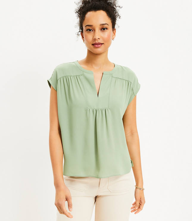 Split Neckline Tops 