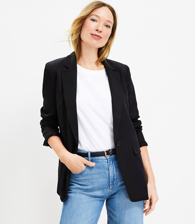 Striped Linen Blend Modern Blazer