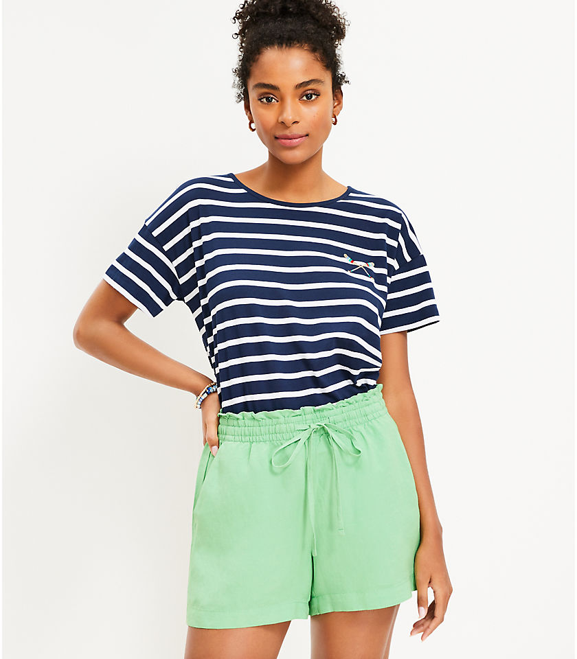Oar Embroidered Stripe Relaxed Crew Tee