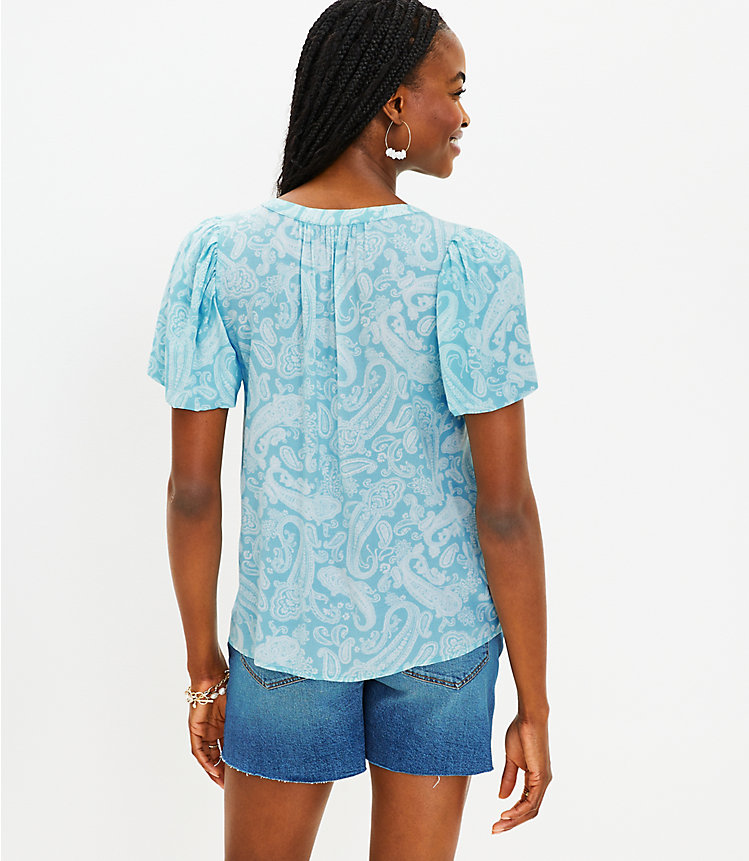 Paisley Puff Sleeve Blouse image number 2