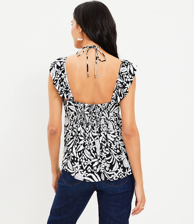 Pineapple Ruffle Halter Top