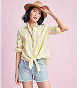 Striped Tie Front Everyday Shirt carousel Product Image 4