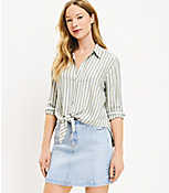 Striped Tie Front Everyday Shirt carousel Product Image 1