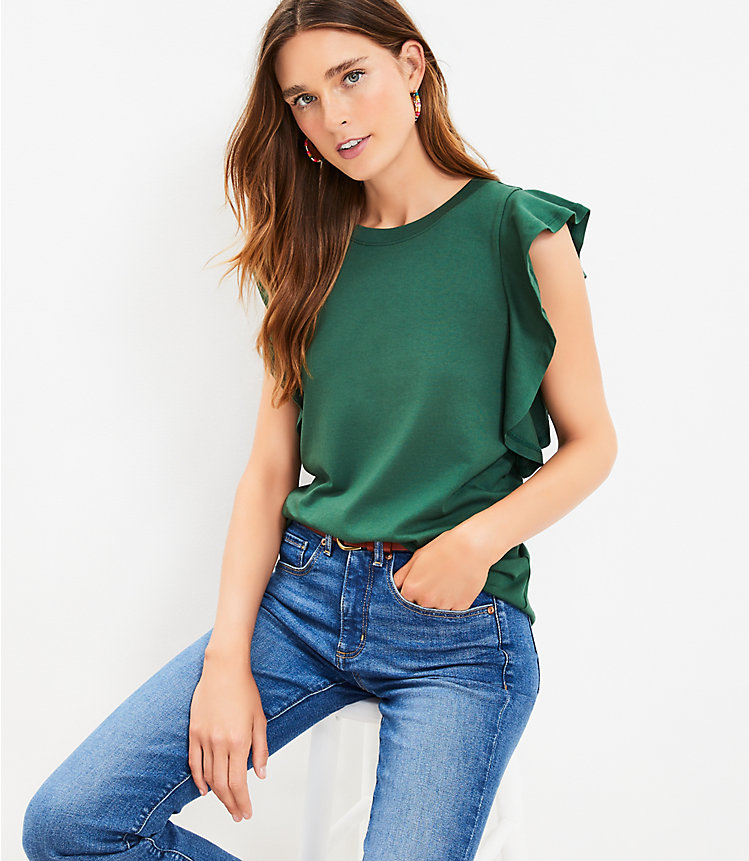 Ruffle Sleeve Top image number null