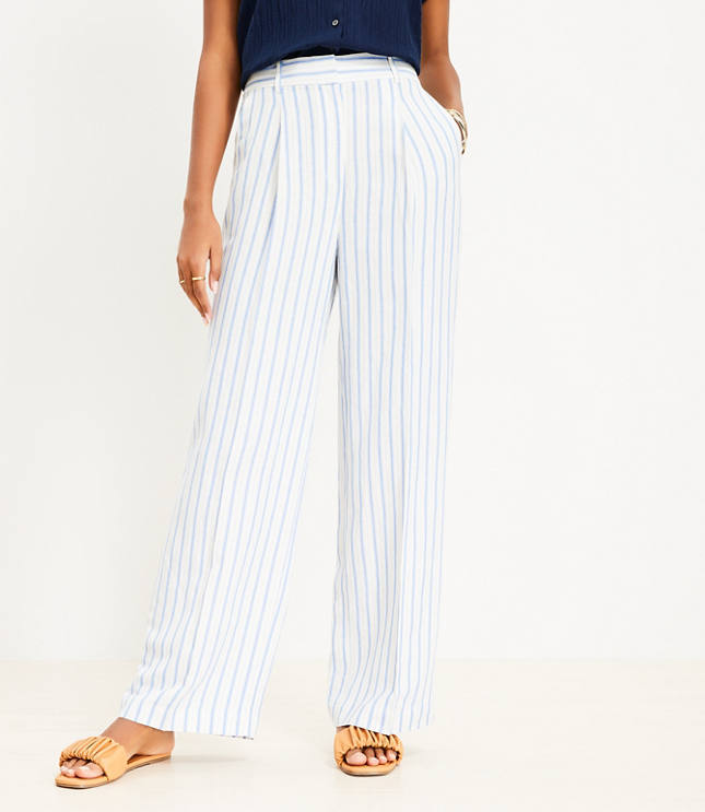 Tall Pull On Linen Blend Wide Leg Pants