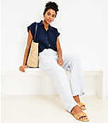 Peyton Trouser Pants in Striped Linen Blend carousel Product Image 2
