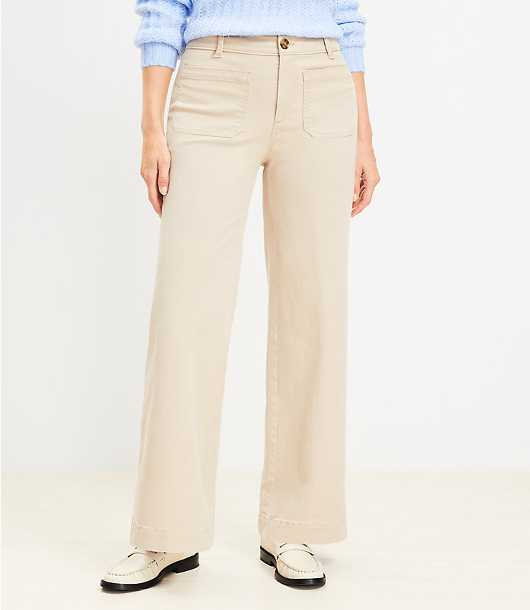 Curvy Palmer Wide Leg Pants in Twill image number null