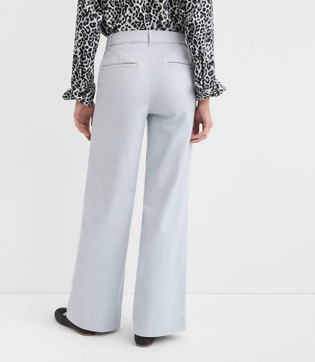 Curvy Palmer Wide Leg Pants in Twill