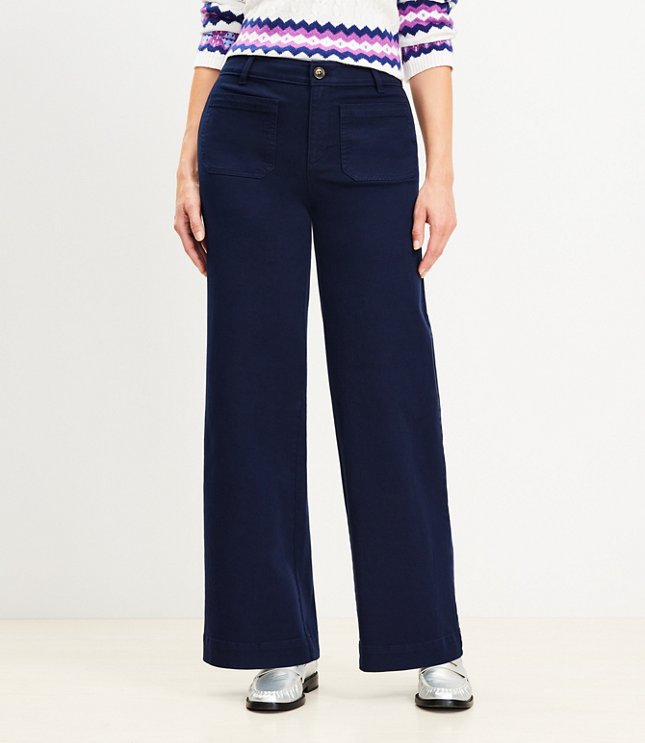 High Waisted Wide Legged Pants with Adjustable Drawstring and 2 Pockets