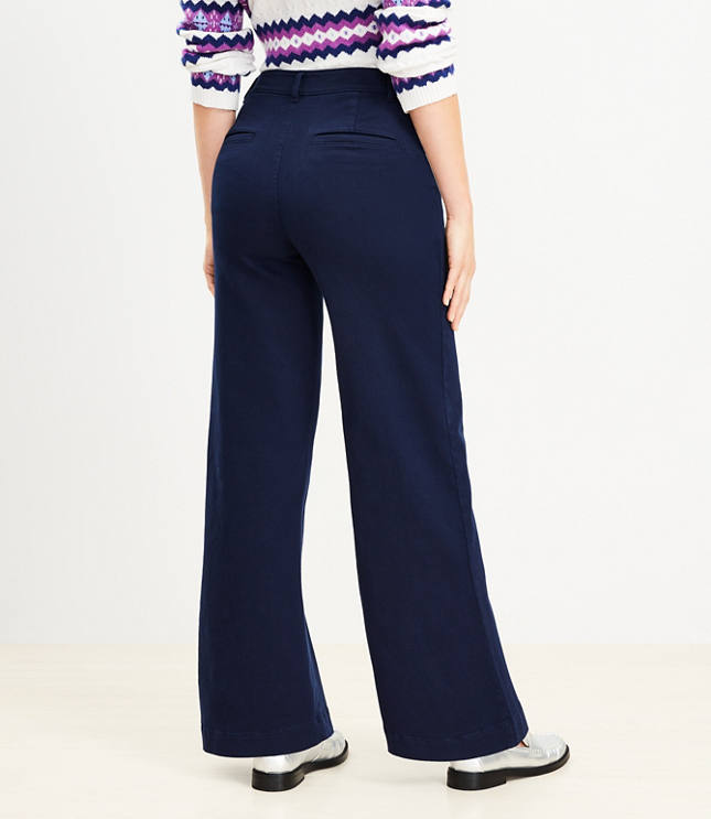 Curvy Palmer Wide Leg Pants in Twill