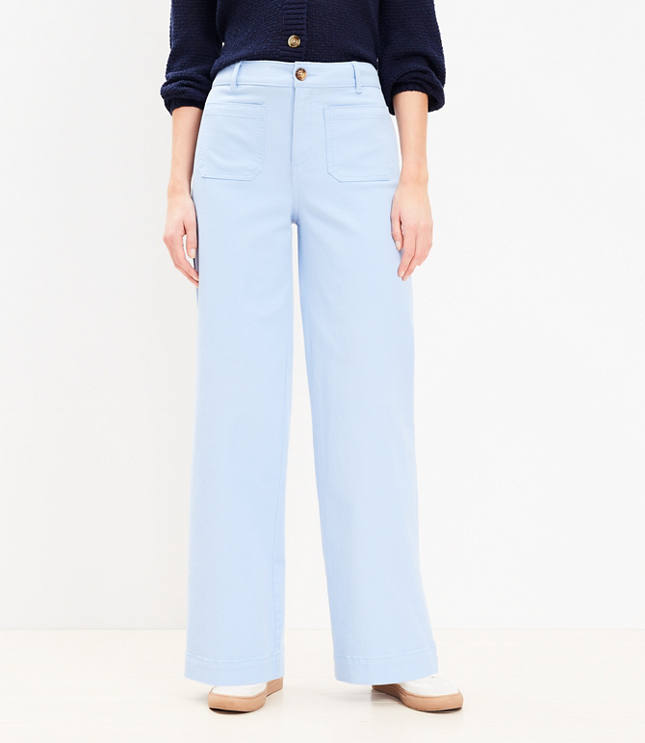 Curvy Fit Wide Twill Pants