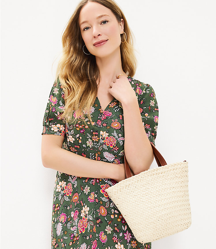 Country Garden Puff Sleeve V-Neck Dress image number 1
