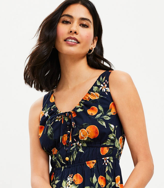 Chrissy Midi Dress Indigo, Orange Sherbet