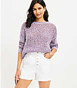 Open Stitched 3/4 Sleeve Sweater carousel Product Image 1
