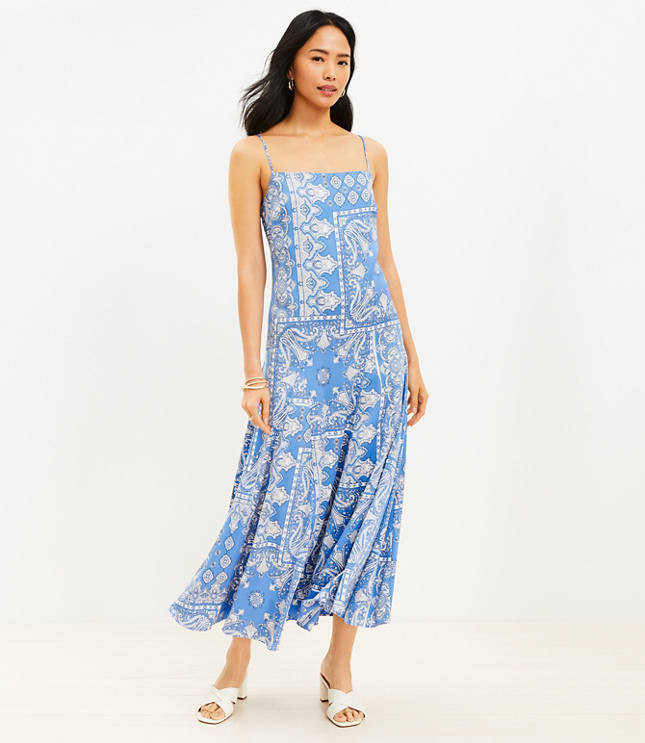 Lantern Sleeve Print Boho Maxi Dress - (Final Sale)