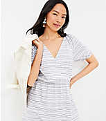 Striped Jacquard Puff Sleeve Dress carousel Product Image 2