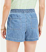 Denim Utility Shorts in Blue White Stripe carousel Product Image 3