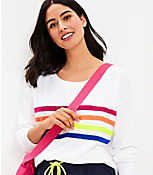 Lou & Grey Rainbow Stripe Cozy Cotton Terry Sweatshirt carousel Product Image 2