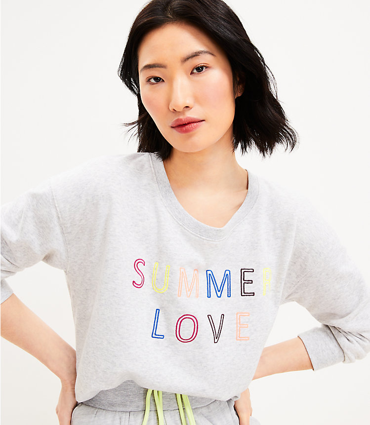 Lou & Grey Summer Love Cozy Cotton Terry Sweatshirt image number 1