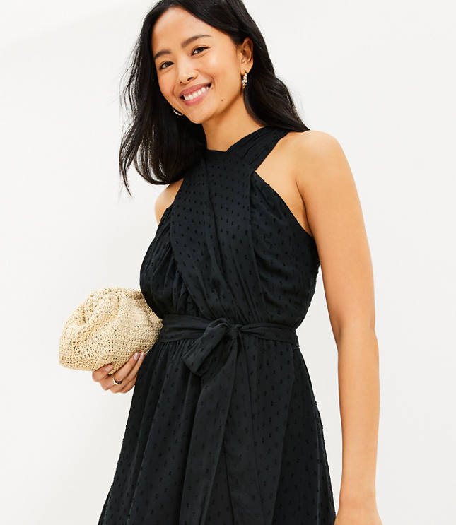 Crossover neck outlet dress