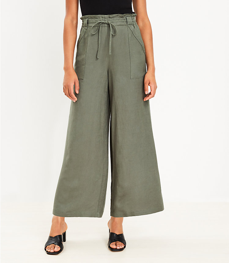 Tall Pull On Linen Blend Wide Leg Pants image number 0